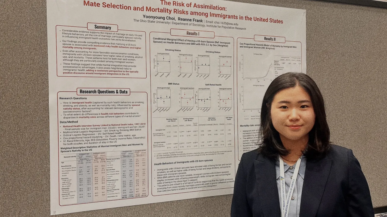 Yoonyoung Choi in front of her poster